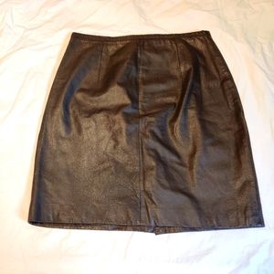 Vintage brown leather skirt.